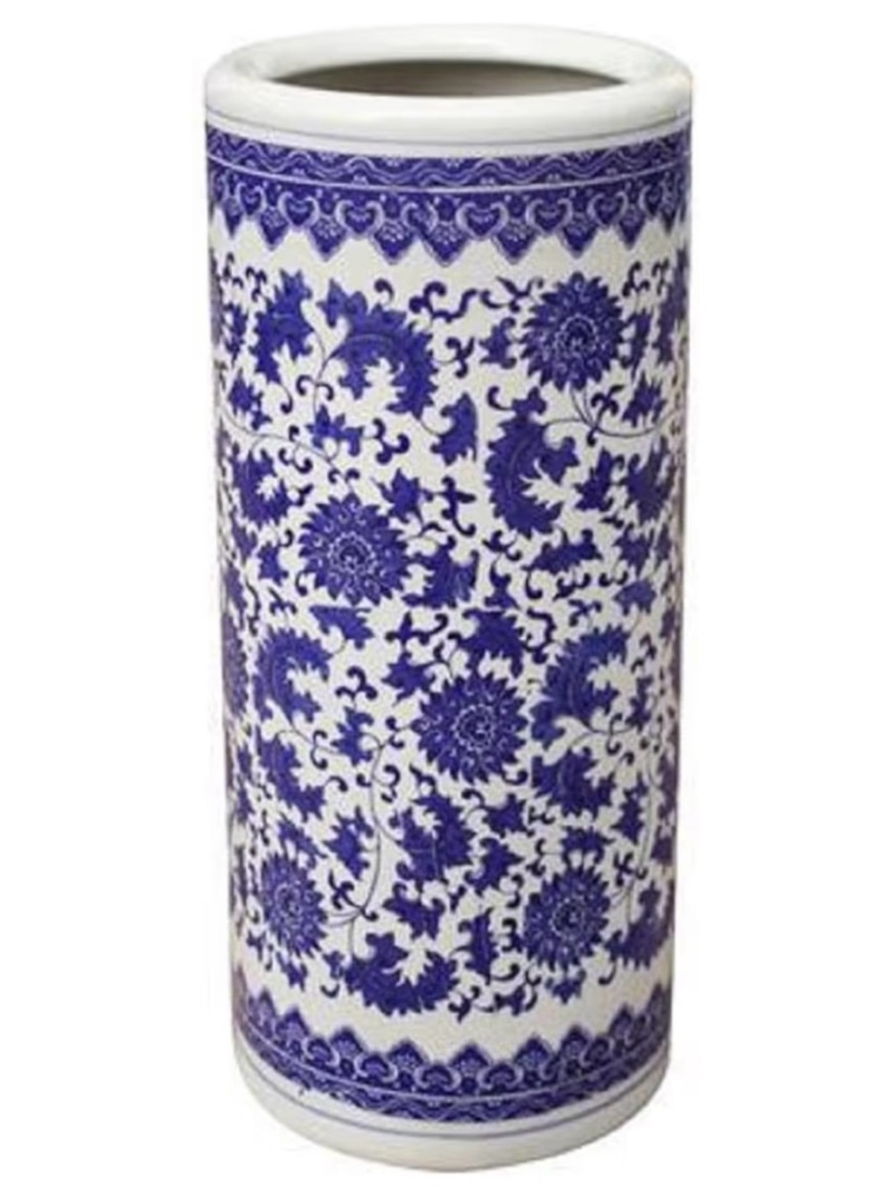 Blue and White Ceramic Umbrella Stand - Home Accents